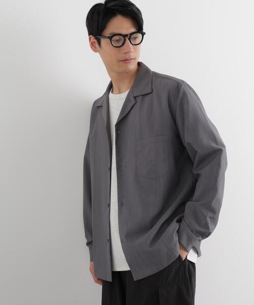 NANO universe（ナノユニバース）の「セオアルファ オープンカラーシャツ 長袖（シャツ/ブラウス・メンズ・ブラック/グレー/ブラウン・M/L/S）」の20枚目の写真