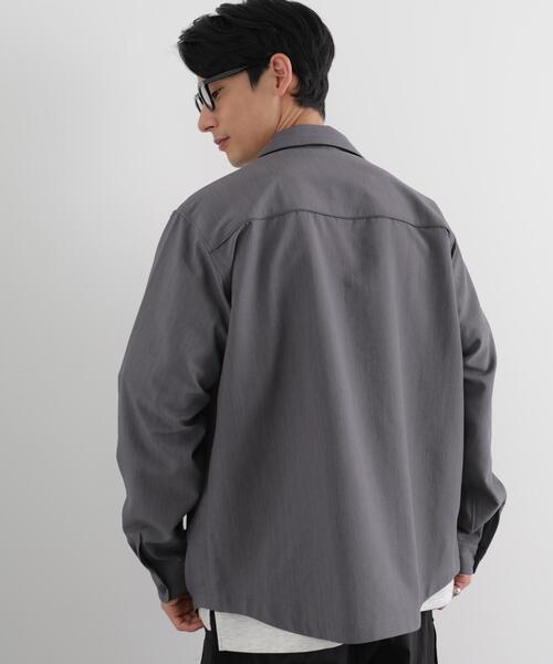 NANO universe（ナノユニバース）の「セオアルファ オープンカラーシャツ 長袖（シャツ/ブラウス・メンズ・ブラック/グレー/ブラウン・M/L/S）」の21枚目の写真