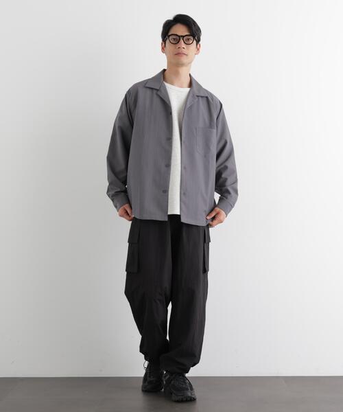 NANO universe（ナノユニバース）の「セオアルファ オープンカラーシャツ 長袖（シャツ/ブラウス・メンズ・ブラック/グレー/ブラウン・M/L/S）」の22枚目の写真