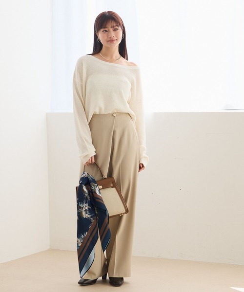 Andemiu(アンデミュウ)の「【前後2WAY】リネンコンニット659152(ニット/セーター・レディース・ネイビー/チャコールグレー/オフホワイト・FREE)」の6枚目の写真