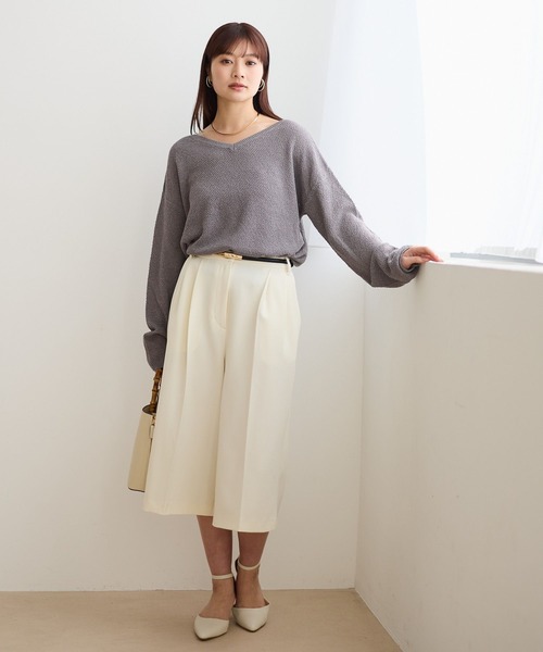 Andemiu(アンデミュウ)の「【前後2WAY】リネンコンニット659152(ニット/セーター・レディース・ネイビー/チャコールグレー/オフホワイト・FREE)」の10枚目の写真