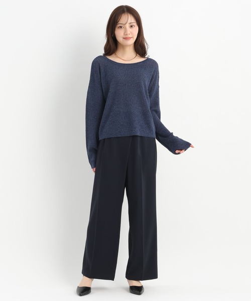 Andemiu(アンデミュウ)の「【前後2WAY】リネンコンニット659152(ニット/セーター・レディース・ネイビー/チャコールグレー/オフホワイト・FREE)」の14枚目の写真