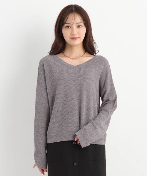 Andemiu(アンデミュウ)の「【前後2WAY】リネンコンニット659152(ニット/セーター・レディース・ネイビー/チャコールグレー/オフホワイト・FREE)」の15枚目の写真