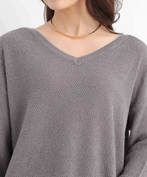 Andemiu(アンデミュウ)の「【前後2WAY】リネンコンニット659152(ニット/セーター・レディース・ネイビー/チャコールグレー/オフホワイト・FREE)」の18枚目の写真