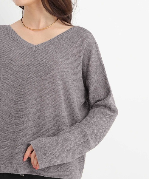 Andemiu(アンデミュウ)の「【前後2WAY】リネンコンニット659152(ニット/セーター・レディース・ネイビー/チャコールグレー/オフホワイト・FREE)」の19枚目の写真