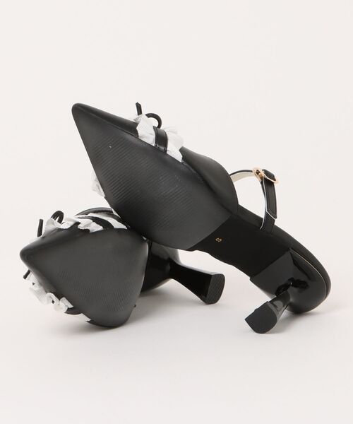 Rose Muse(ロゼミューズ)の「Bicolor frill ribbon mules(パンプス・レディース・ブラック/アイボリー・23.5cm/22.5cm/24.5cm)」の9枚目の写真