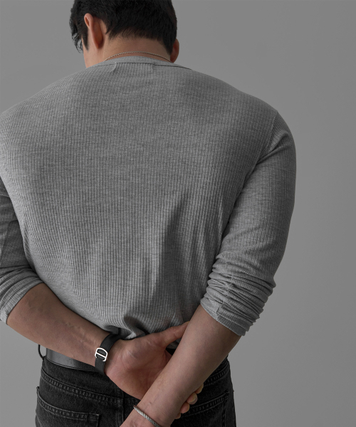 BOWLOW PRODUCT（バウロープロダクト）の「パターンマッスルヘンリネックニットティー[ブラック]（ニット/セーター・メンズ・その他・MEDIUM/LARGE/X-LARGE）」の5枚目の写真