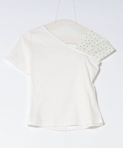Ritzy（リッツィー）の「ドット柄　リボン付き アシンメトリートップス（Tシャツ/カットソー・レディース・ホワイト/ホワイト系その他・M/L/S）」の15枚目の写真