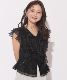 Apuweiser-riche（アプワイザーリッシェ）の「花びらフリルドットブラウス（シャツ/ブラウス）」