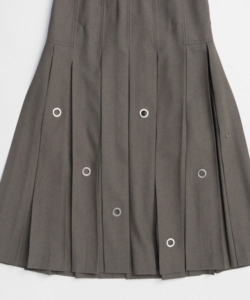 MAISON SPECIAL(メゾンスペシャル)の「Eyelet Pleated Skirt/アイレットプリーツスカート(スカート・レディース・ブラック/グレー・36/38)」の8枚目の写真
