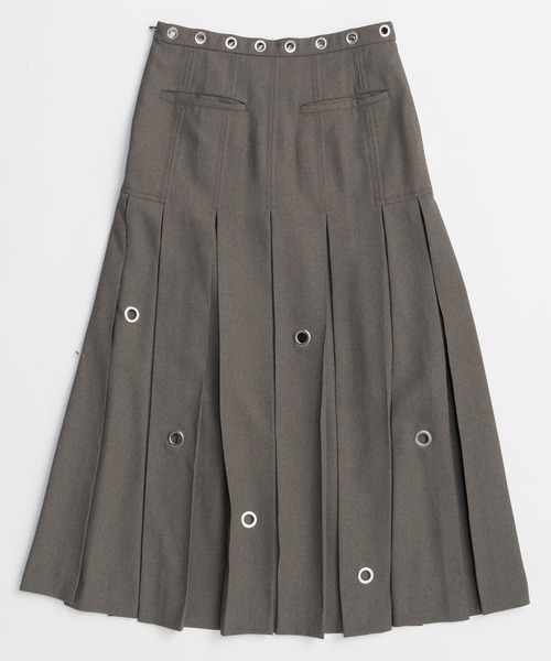 MAISON SPECIAL(メゾンスペシャル)の「Eyelet Pleated Skirt/アイレットプリーツスカート(スカート・レディース・ブラック/グレー・36/38)」の11枚目の写真