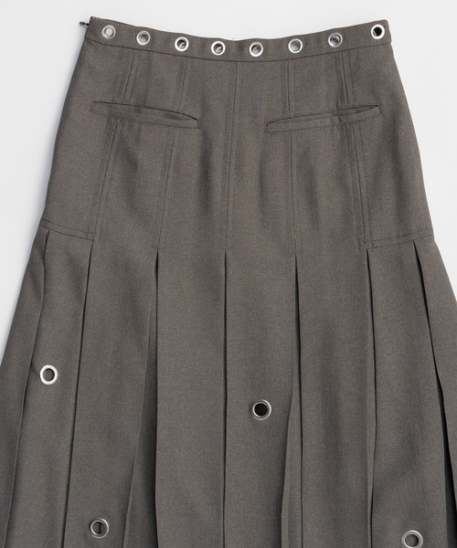 MAISON SPECIAL(メゾンスペシャル)の「Eyelet Pleated Skirt/アイレットプリーツスカート(スカート・レディース・ブラック/グレー・36/38)」の12枚目の写真