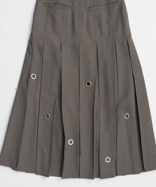 MAISON SPECIAL(メゾンスペシャル)の「Eyelet Pleated Skirt/アイレットプリーツスカート(スカート・レディース・ブラック/グレー・36/38)」の13枚目の写真
