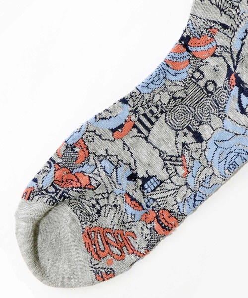 ScoLar（スカラー）の「88J18810：宇宙柄とスカラー柄ソックス（ソックス/靴下・レディース・ブラック/グレー・FREE）」の6枚目の写真