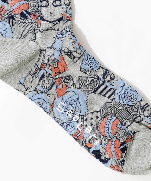 ScoLar（スカラー）の「88J18810：宇宙柄とスカラー柄ソックス（ソックス/靴下・レディース・ブラック/グレー・FREE）」の7枚目の写真