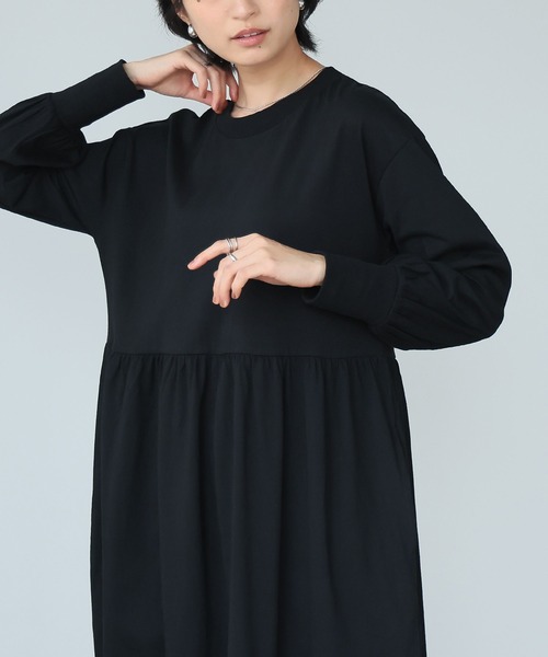 itto...(イット)の「ゆったりギャザーフレアワンピース(ワンピース・レディース・チャコールグレー/ブラック・M-L)」の10枚目の写真