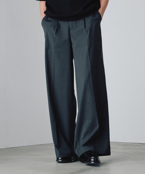 Adoon plain(アドーンプレーン)の「1-Tuck Center Press Straight Slacks / 1タックアソートセンタープレスストレートスラックス(スラックス・メンズ・ブラック/チャコールグレー/グレー/ネイビー・SMALL/LARGE/MEDIUM)」の2枚目の写真