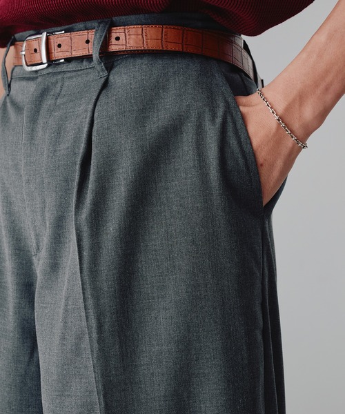 Adoon plain（アドーンプレーン）の「1-Tuck Center Press Straight Slacks / 1タックアソートセンタープレスストレートスラックス（スラックス・メンズ・ブラック/チャコールグレー/グレー/ネイビー・SMALL/LARGE/MEDIUM）」の22枚目の写真