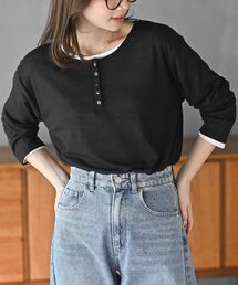 ヘンリーネックシアーカットソー