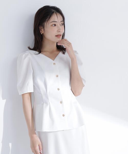 NATURAL BEAUTY BASIC×PLST　ジャケット×パンツ×ブラウス ウエストタックブラウス（シャツ/ブラウス）｜NATURAL BEAUTY BASIC