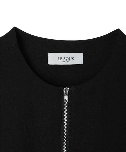 LE SOUK HOLIDAY（ルスークホリデー）の「バルーンヘムジップベスト（カーディガン/ボレロ・レディース・ブラック・M/L）」の18枚目の写真