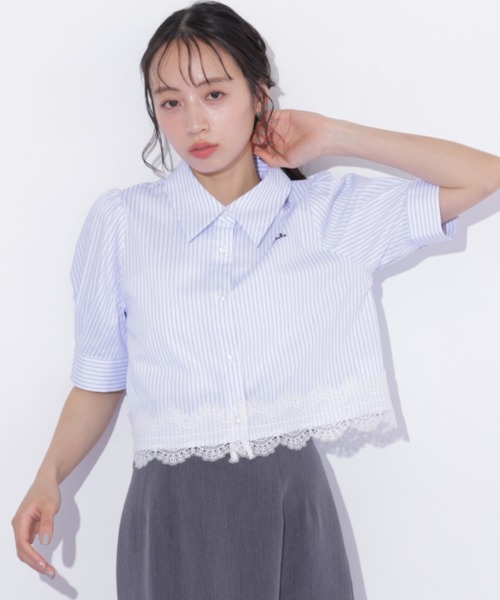 ヘムレース五分袖ブラウス（シャツ/ブラウス）｜JILL by JILL STUART