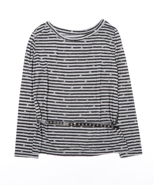 HALEY PESCA(ヘーリーペスカ)の「HALEY PESCA/【星柄×ボーダー】ワンショルダーカットソー ベルト付き(Tシャツ/カットソー・レディース・ブラック/ホワイト/ネイビー・FREE)」の14枚目の写真