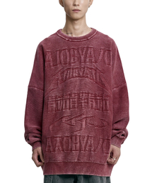 AJOBYAJO（アジョバイアジョ）の「[PBA] Five AJO Logos Washed Sweater [BURGUNDY]（ニット/セーター）」