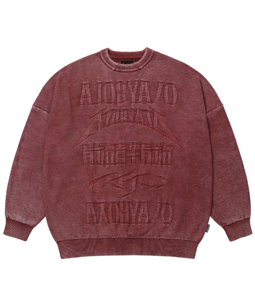 AJOBYAJO（アジョバイアジョ）の「[PBA] Five AJO Logos Washed Sweater [BURGUNDY]（ニット/セーター・メンズ・その他・MEDIUM/LARGE/X-LARGE）」の20枚目の写真