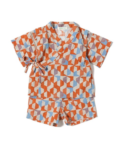BEAMS mini(ビームスミニ)の「甚平 ベビー 2026SS (70~90cm) キッズ 夏休み 夏祭り(浴衣・キッズ・オレンジ/ブルー・80-90/70-80)」の3枚目の写真