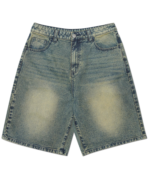 NOMANUAL（NOMANUAL）の「WASHED DENIM HALF PANTS - WASHED BLUE（その他パンツ・レディース・その他・SMALL/MEDIUM/LARGE/X-LARGE）」の2枚目の写真