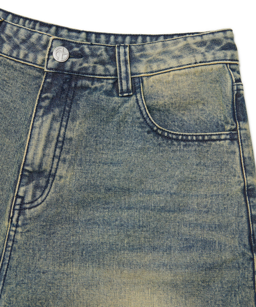 NOMANUAL（NOMANUAL）の「WASHED DENIM HALF PANTS - WASHED BLUE（その他パンツ・レディース・その他・SMALL/MEDIUM/LARGE/X-LARGE）」の6枚目の写真