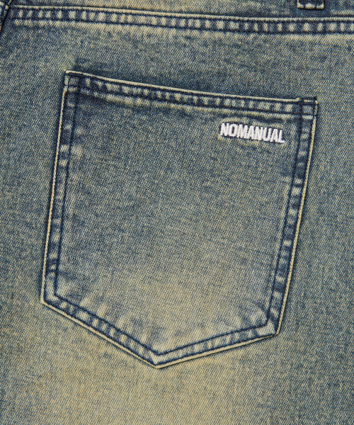 NOMANUAL（NOMANUAL）の「WASHED DENIM HALF PANTS - WASHED BLUE（その他パンツ・レディース・その他・SMALL/MEDIUM/LARGE/X-LARGE）」の7枚目の写真