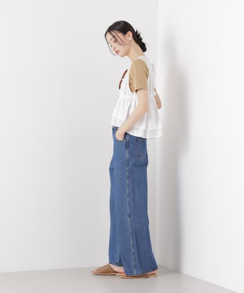 NANO universe(ナノユニバース)の「抗菌防臭コットンフライスカットクルーネックトップス(Tシャツ/カットソー・レディース・ホワイト/ブラック/ベージュ・FREE)」の16枚目の写真