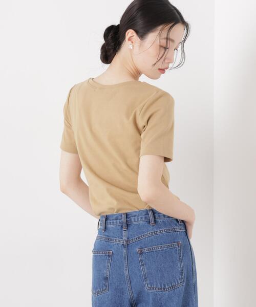 NANO universe(ナノユニバース)の「抗菌防臭コットンフライスカットクルーネックトップス(Tシャツ/カットソー・レディース・ホワイト/ブラック/ベージュ・FREE)」の19枚目の写真
