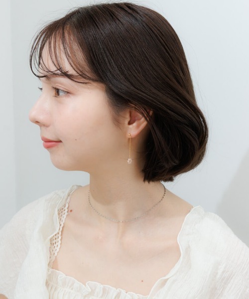 flower(フラワー)の「フォーリングブルームピアス(ピアス(片耳用)・レディース・ピンク/ホワイト・FREE)」の5枚目の写真