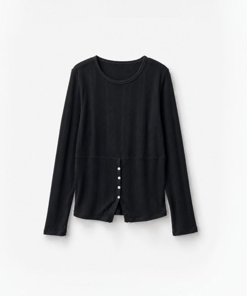 CANAL JEAN(キャナルジーン)の「Miller ライトパネルリブレイヤープルオーバー(Tシャツ/カットソー・レディース・ブラック/オフホワイト・ONE SIZE)」の3枚目の写真