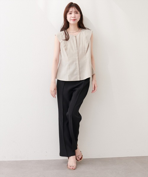 natural couture(ナチュラルクチュール)の「フロントタックペプラムブラウス(シャツ/ブラウス・レディース・ピンク/グレー/ライトベージュ/ネイビー/ミント・FREE)」の21枚目の写真