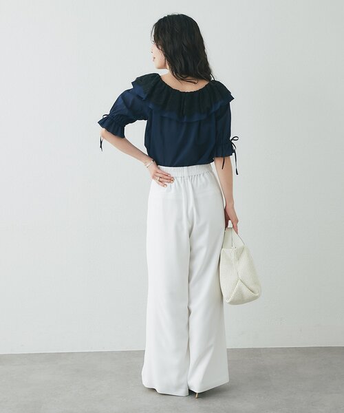 La boutique BonBon(ラブティックボンボン)の「【最強愛され系】リップルレース衿ブラウス(シャツ/ブラウス・レディース・オフホワイト/サックスブルー/ネイビー・FREE)」の17枚目の写真