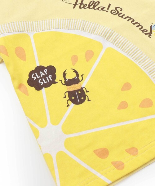 SLAP SLIP（スラップスリップ）の「フルーツ昆虫プリント半袖Tシャツ+パンツセットアップ(80~130cm)（セットアップ・キッズ・ホワイト/イエロー・110cm/80ｃｍ/90cm/130cm/120cm/100cm）」の11枚目の写真