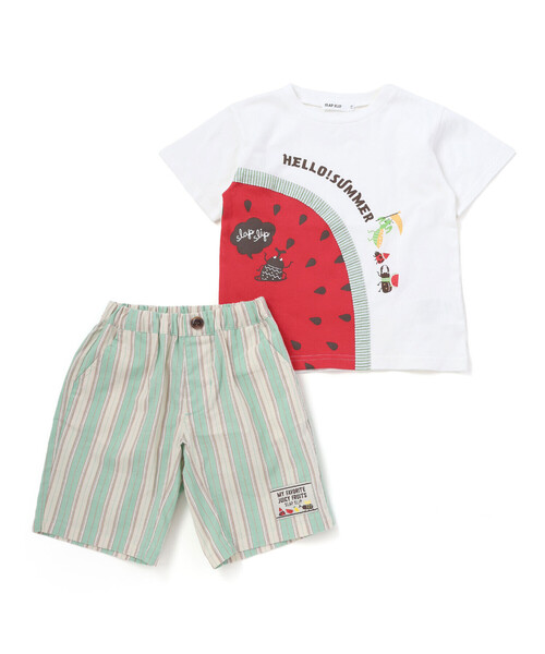 SLAP SLIP（スラップスリップ）の「フルーツ昆虫プリント半袖Tシャツ+パンツセットアップ(80~130cm)（セットアップ・キッズ・ホワイト/イエロー・110cm/80ｃｍ/90cm/130cm/120cm/100cm）」の19枚目の写真