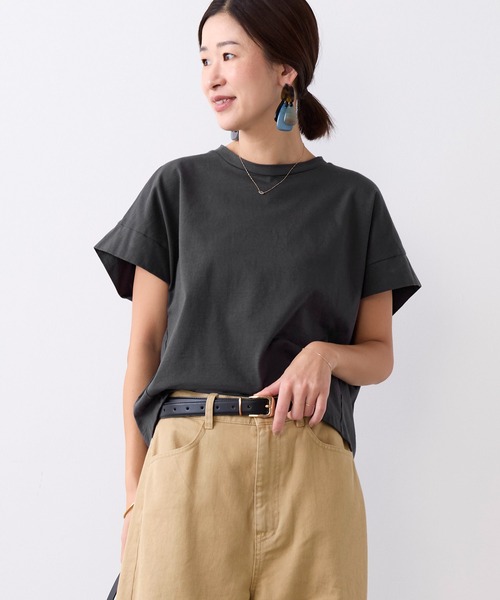 MICA&DEAL（マイカ＆ディール）の「クルーネックワイドスリーブTシャツ（Tシャツ/カットソー・レディース・オフホワイト/チャコールグレー/ミント・FREE）」の2枚目の写真