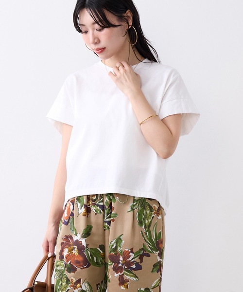 MICA&DEAL（マイカ＆ディール）の「クルーネックワイドスリーブTシャツ（Tシャツ/カットソー・レディース・オフホワイト/チャコールグレー/ミント・FREE）」の4枚目の写真
