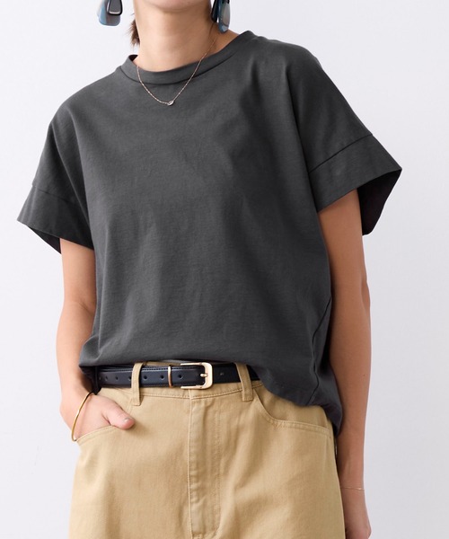 MICA&DEAL（マイカ＆ディール）の「クルーネックワイドスリーブTシャツ（Tシャツ/カットソー・レディース・オフホワイト/チャコールグレー/ミント・FREE）」の18枚目の写真