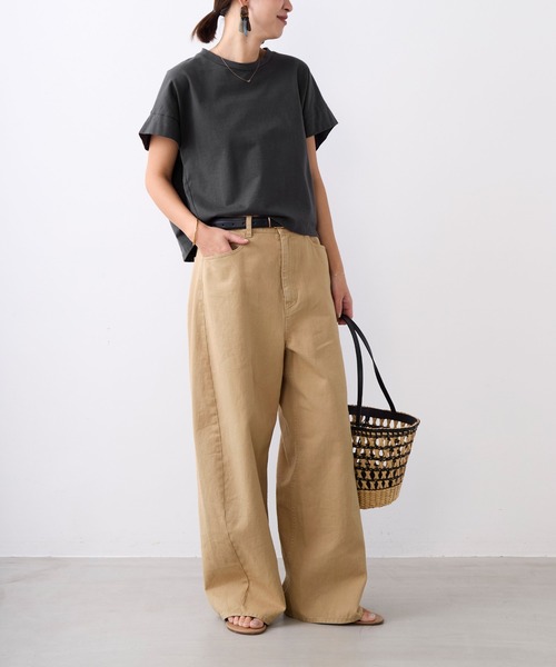 MICA&DEAL（マイカ＆ディール）の「クルーネックワイドスリーブTシャツ（Tシャツ/カットソー・レディース・オフホワイト/チャコールグレー/ミント・FREE）」の21枚目の写真