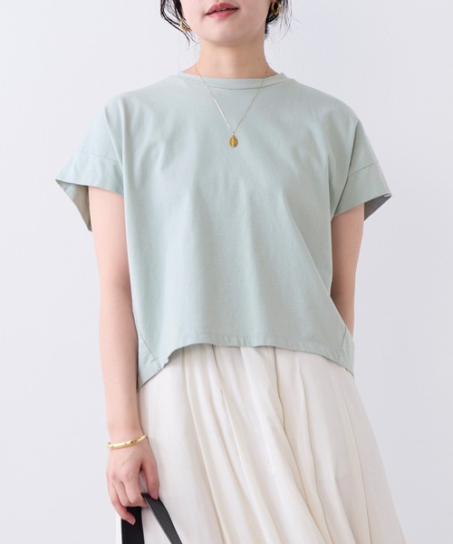 MICA&DEAL（マイカ＆ディール）の「クルーネックワイドスリーブTシャツ（Tシャツ/カットソー・レディース・オフホワイト/チャコールグレー/ミント・FREE）」の11枚目の写真