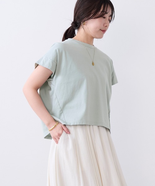 MICA&DEAL（マイカ＆ディール）の「クルーネックワイドスリーブTシャツ（Tシャツ/カットソー・レディース・オフホワイト/チャコールグレー/ミント・FREE）」の12枚目の写真
