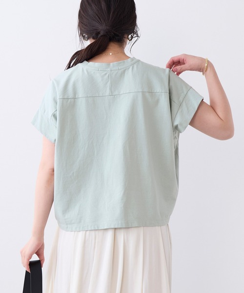 MICA&DEAL（マイカ＆ディール）の「クルーネックワイドスリーブTシャツ（Tシャツ/カットソー・レディース・オフホワイト/チャコールグレー/ミント・FREE）」の13枚目の写真