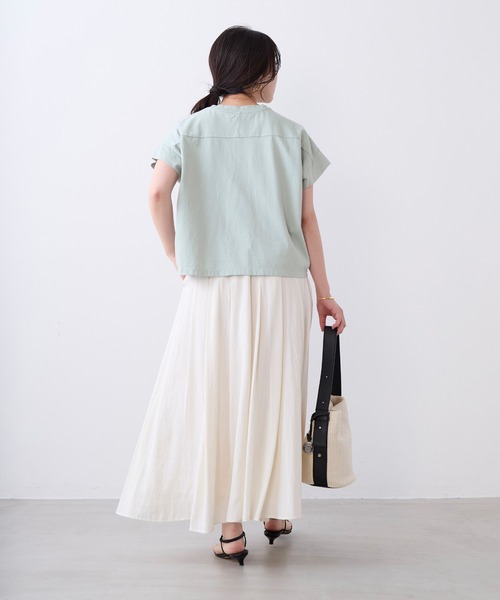MICA&DEAL（マイカ＆ディール）の「クルーネックワイドスリーブTシャツ（Tシャツ/カットソー・レディース・オフホワイト/チャコールグレー/ミント・FREE）」の17枚目の写真