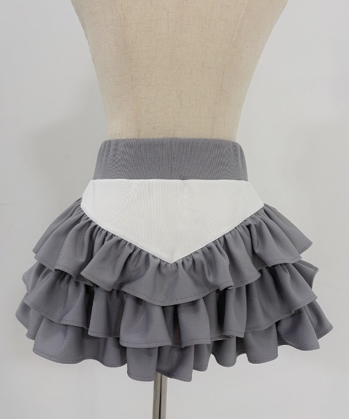 DustDevil（ダストデビル）の「『DustDevil/ダストデビル』Crash skirt/ローウエストフリルスカート（スカート・レディース・ブラック/ホワイト・FREE）」の16枚目の写真